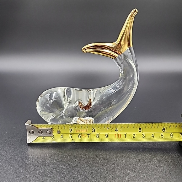 Artglass Clear and Gold Whale - Picture 9 of 13